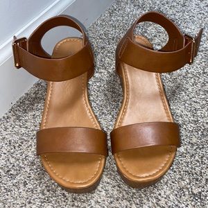 Brown platform wedges